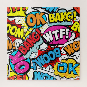 Puzzle Pop Art Comic : Retro Motif sans couture