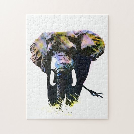 Puzzle Pop Art Elephant - Illustration animale Peinture (Vertical)