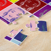 Puzzle pop art female face cartoon (Côté)