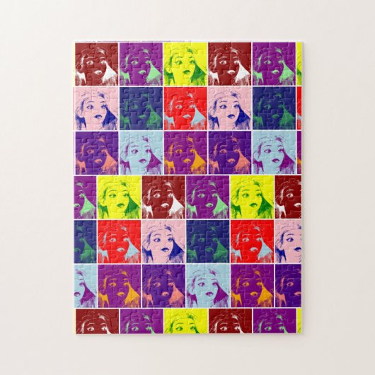 Puzzle Pop art girl long hair (Vertical)