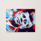 Puzzle Pop Art JFK John F. Kennedy Red Blue (Horizontal)
