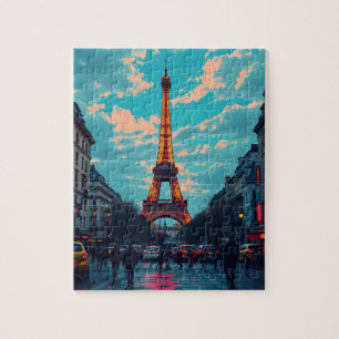 Puzzle Pop Art Paris - Vibrant Retro Cityscape
