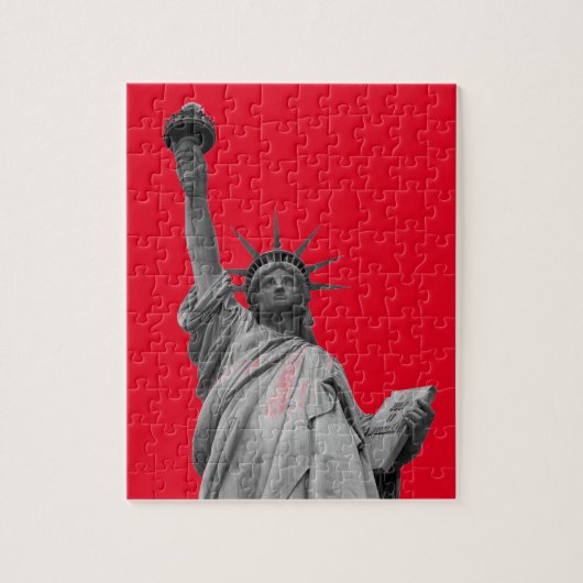 Puzzle Pop Art Red Black White Statue de la Liberté (Vertical)