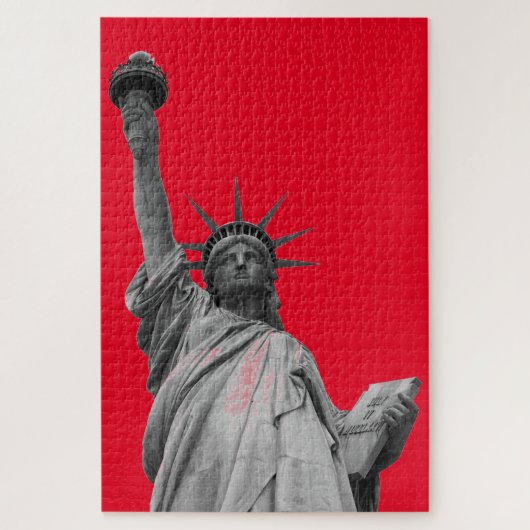 Puzzle Pop Art Red Black White Statue de la Liberté (Vertical)