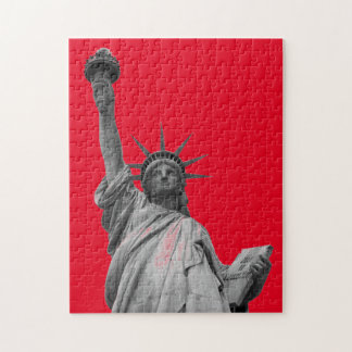 Puzzle Pop Art Red Black White Statue de la Liberté