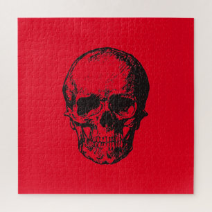 Puzzle Pop Art rouge crâne