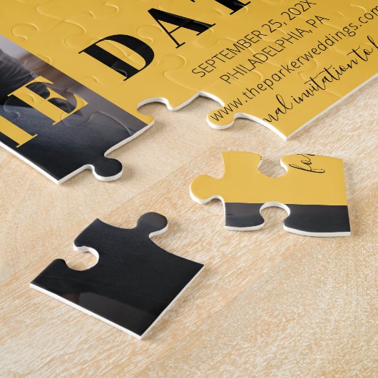 Puzzle Pop jaune Enregistrer la date (Côté)