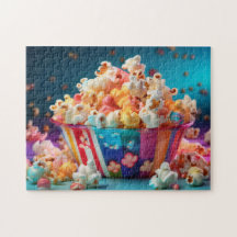 Popcorn de carnaval arc-en-ciel