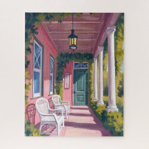 Puzzle Porche rose   Aquarelle florale de terrasse botani
