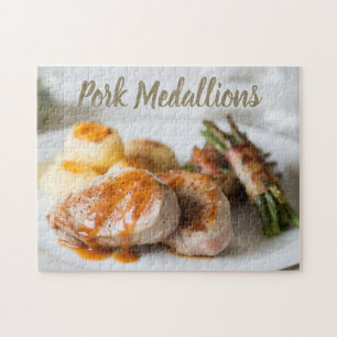 Puzzle Pork medallions tenderloin with potatoes and beans