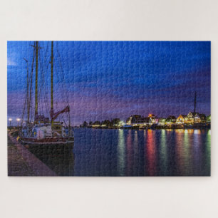 Puzzle Port de Volendam illuminé la nuit