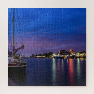 Puzzle Port de Volendam illuminé la nuit
