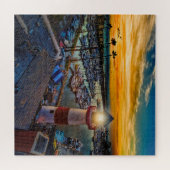 Puzzle Port océanique au coucher du soleil (Horizontal)