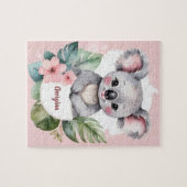 Puzzle Porte Koala rose mignonne fille personnalisée (Horizontal)