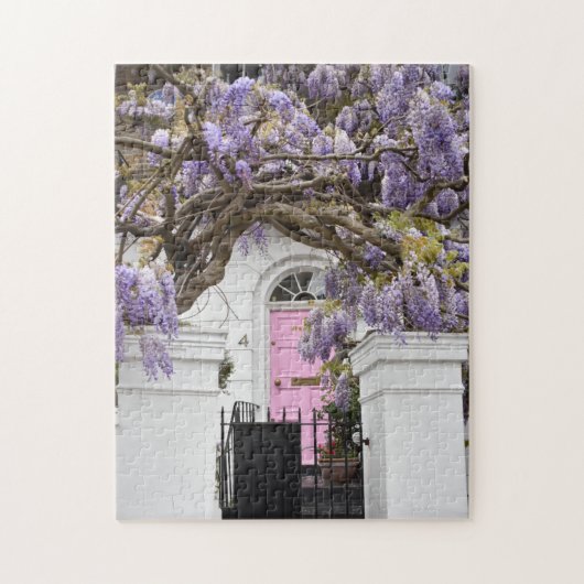 Puzzle Porte rose Fleurs de Wisteria pourpres Londres Roy (Vertical)