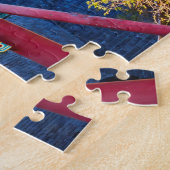 Puzzle Porte Rouge Bleue Île de Jade Fleur (Côté)