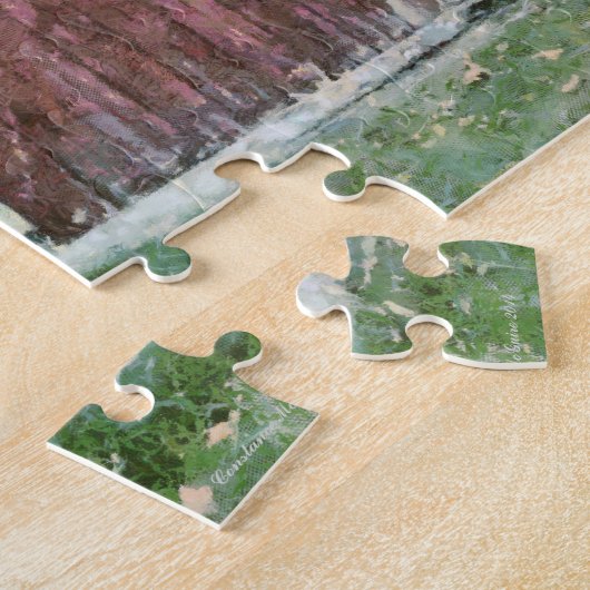 Puzzle Portes d'Antique Grange Rouge Avec Drapeau Et Éche (Côté)