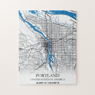 Puzzle Portland Oregon USA Travel City Plan