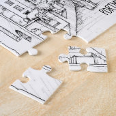 Puzzle Portmeirion North Wales Pen and Ink Sketch (Côté)