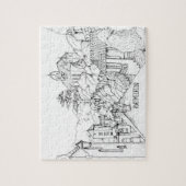 Puzzle Portmeirion North Wales Pen and Ink Sketch (Vertical)