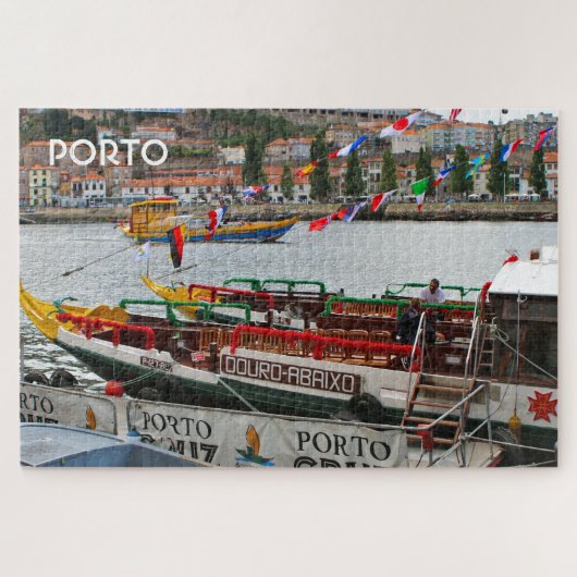 Puzzle Porto : Bateaux de croisière sur le quai, Portugal (Horizontal)