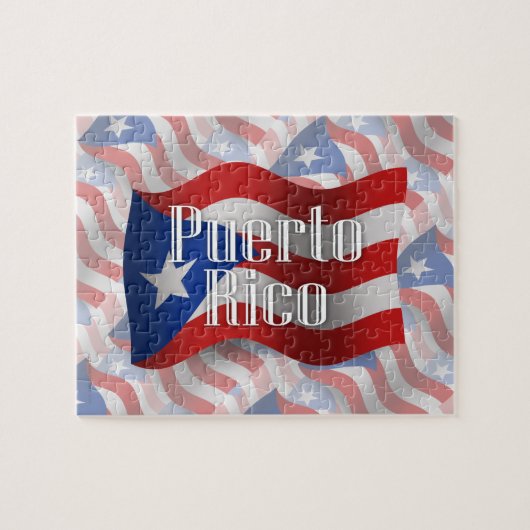 Puzzle Porto Rico ondulant le drapeau (Horizontal)