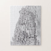 Puzzle Portofino en noir et blanc - 11x14 - 252 pc (Vertical)