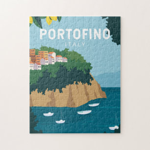 Puzzle Portofino Italie Retro Voyage Art Vintage
