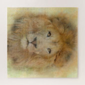Puzzle Portrait à l'aquarelle d'un lion de la faune afric (Horizontal)