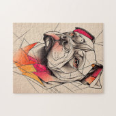Puzzle Portrait Abstrait Pit Bull (Horizontal)
