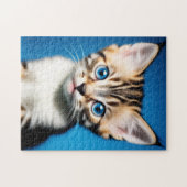 Puzzle Portrait adorable Kitten avec de beaux yeux bleus (Horizontal)