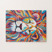 Puzzle Portrait animal de beauté du lion blanc (Horizontal)