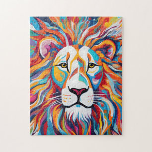 Puzzle Portrait animal de beauté du lion blanc