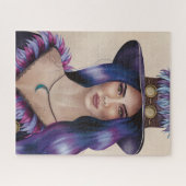 Puzzle Portrait aquarelle d'une femme inspirée du Steampu (Horizontal)