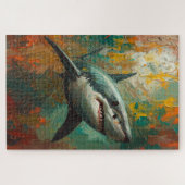 Puzzle Portrait artistique de requin Vibrant peinture à l (Horizontal)