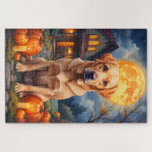 Puzzle Portrait artistique d'Halloween confortable de Lab (Horizontal)