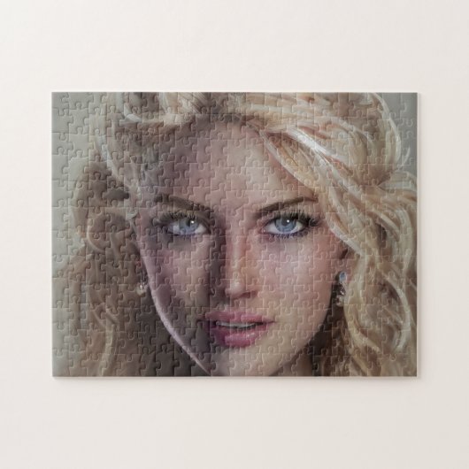 Puzzle Portrait Blonde Sourire jeune femme (Horizontal)