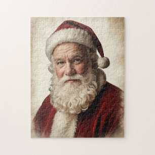Puzzle Portrait classique du Père Noël avec sourire doux