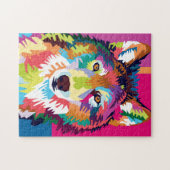 Puzzle Portrait couleur Pop Art Wolf (Horizontal)