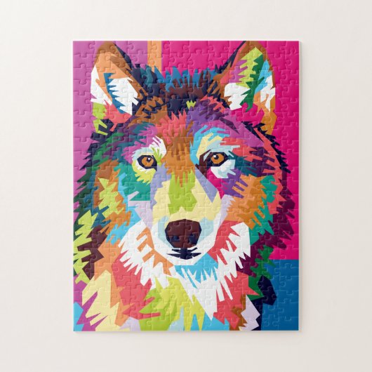 Puzzle Portrait couleur Pop Art Wolf (Vertical)