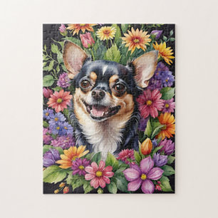 Puzzle Portrait d'animal aquarelle de chien chihuahua heu