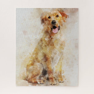 Puzzle Portrait d'aquarelle de chien de Labrador Retrieve
