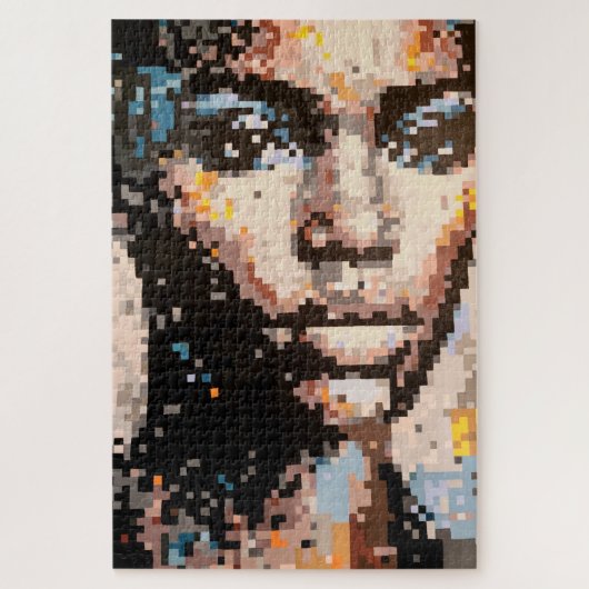 Puzzle Portrait d'art Pixel Vibrant de Ferocity (Vertical)