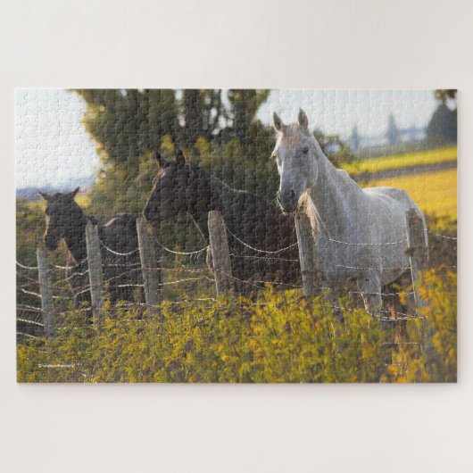 Puzzle Portrait d'automne de trois chevaux (Horizontal)