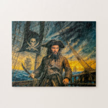 Portrait de Barbe Noire tempête de pirate