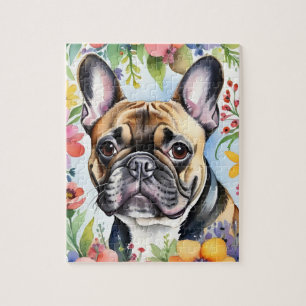 Puzzle Portrait de Bouledogue Français Coloré Famille Ani