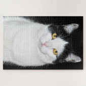 Puzzle Portrait de chat noir et blanc (Horizontal)