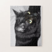 Puzzle Portrait de chat noir mignon (Vertical)
