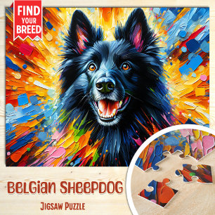Puzzle Portrait de chien berger belge Impression d'art en