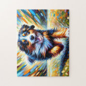 Puzzle Portrait de chien Bernedoodle Impression d'art acr (Vertical)